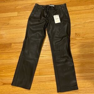 Zara Black Faux Leather Pant XS